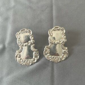 Vintage 925 Sterling Silver dangle hinged earrings